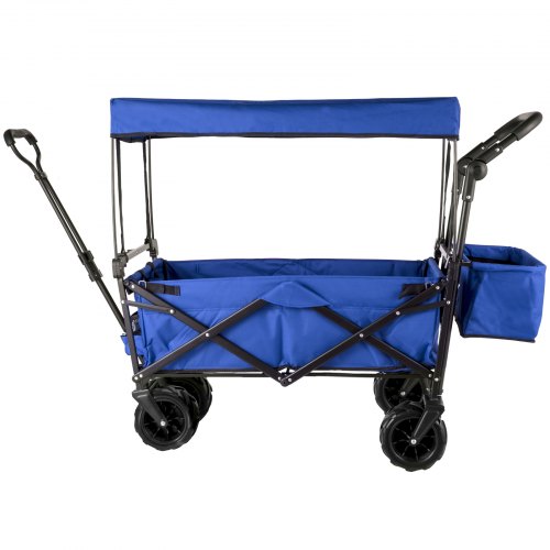 Extra Large Collapsible Garden Cart with Removable Canopy Folding Wagon