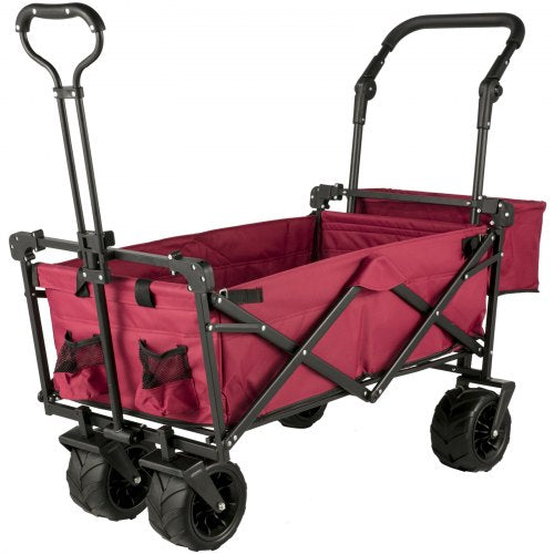 Extra Large Collapsible Garden Cart with Removable Canopy Folding Wagon
