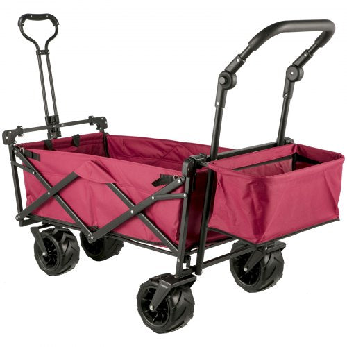 Extra Large Collapsible Garden Cart with Removable Canopy Folding Wagon