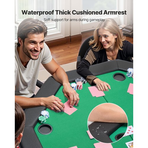 Foldable Poker Table 8 Player 48 In Folding Casino Leisure With Padded Rails