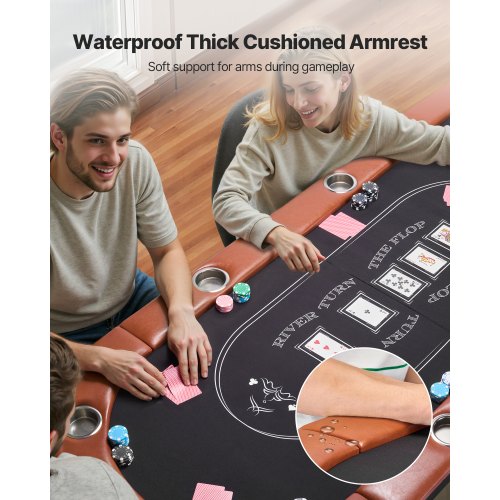 Foldable Poker Table 8 Player 72 In Folding Casino Leisure With Padded Rails
