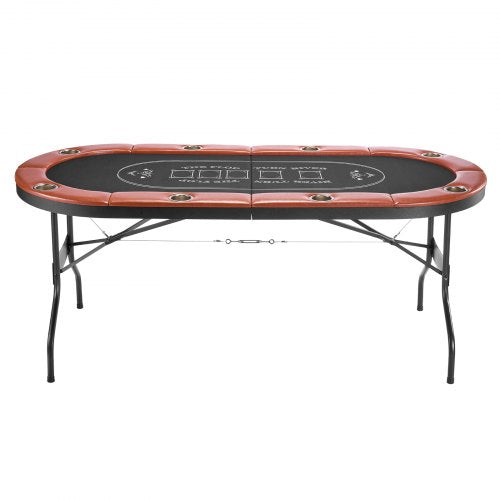 Foldable Poker Table 8 Player 72 In Folding Casino Leisure With Padded Rails