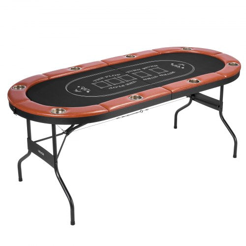 Foldable Poker Table 8 Player 72 In Folding Casino Leisure With Padded Rails