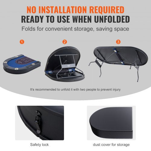 8 Player Foldable Poker Table Blackjack Texas Holdem Poker Table with Padded