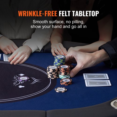 8 Player Foldable Poker Table Blackjack Texas Holdem Poker Table with Padded