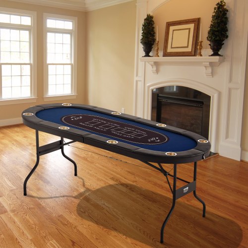 8 Player Foldable Poker Table Blackjack Texas Holdem Poker Table with Padded