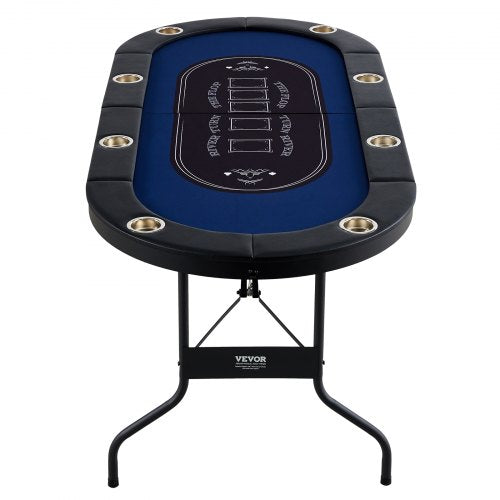 8 Player Foldable Poker Table Blackjack Texas Holdem Poker Table with Padded