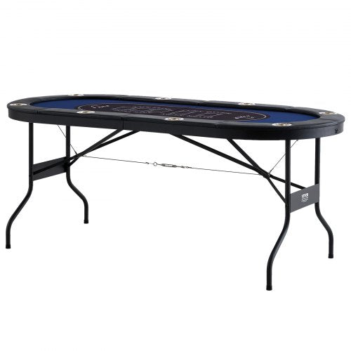 8 Player Foldable Poker Table Blackjack Texas Holdem Poker Table with Padded