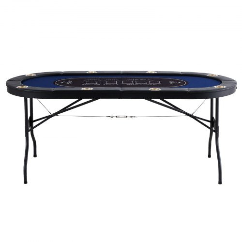 8 Player Foldable Poker Table Blackjack Texas Holdem Poker Table with Padded