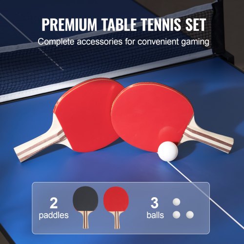 Ping Pong Table Midsize Tennis Game Indoor Mdf Foldable Portable Complete Set