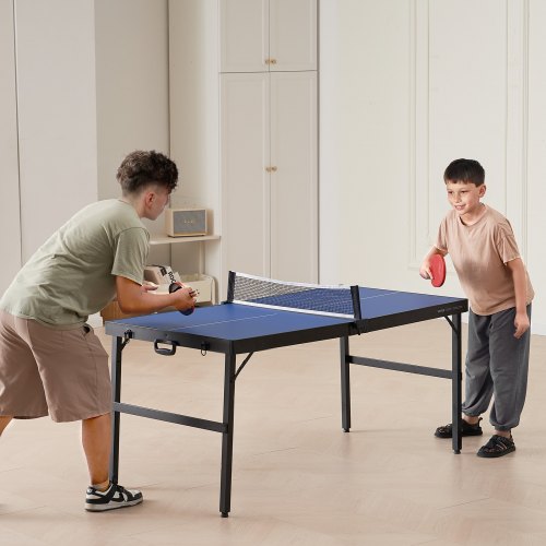 Ping Pong Table Midsize Tennis Game Indoor Mdf Foldable Portable Complete Set