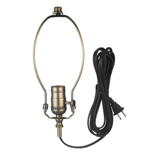 Lamp Rewire Kit E26 Socket With 12 Ft Matching Cord Antique Bronze Finish
