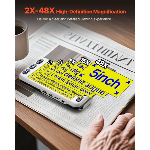 Portable Digital Magnifier 5Inch Hd Electronic Video For Low Version 2X 48X