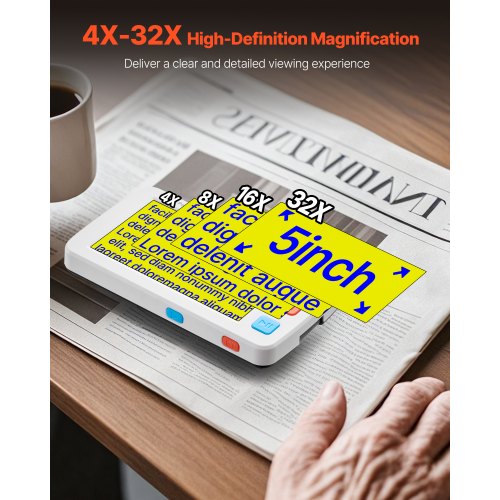 Portable Digital Magnifier 5Inch Hd Electronic Video For Low Version 4X 32X