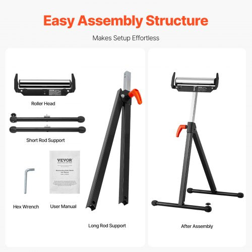 Roller Stand 250 lb Load Capacity 27 in43 in Adjustable Height Folding