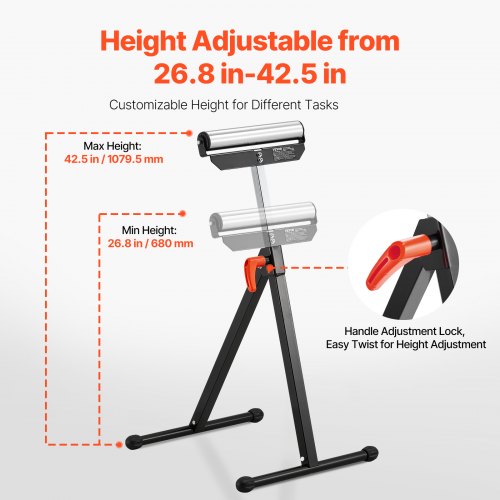 2Pack Roller Stands 135 lb Load Capacity 268425 Adjustable Height
