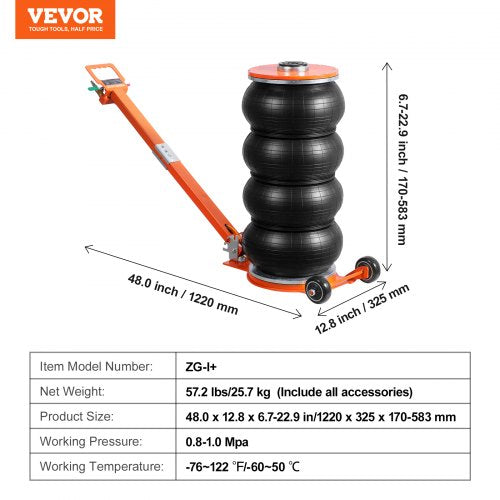 Air Jack 6 Ton13000 lbs 25 S Pneumatic Lifting Jack with Heightened