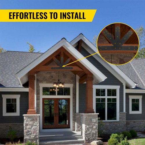 Gable Plate Black PowderCoated Truss Connector Plates 1212 Pitch Gable