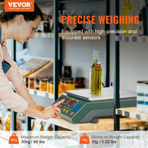Electronic Price Computing Scale 66 LB Digital Deli Weight Scales LED