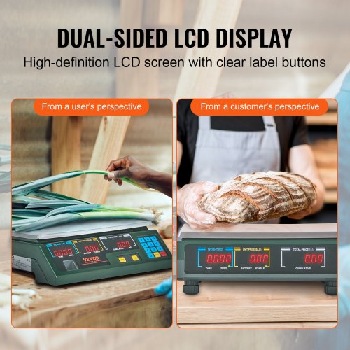 Electronic Price Computing Scale 66 LB Digital Deli Weight Scales LED