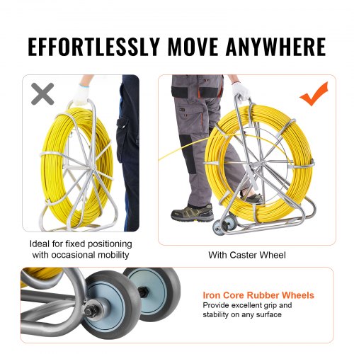 Fish Tape Fiberglass 656 ft 516 in Duct Rodder Fishtape Wire Puller