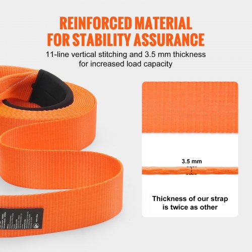Polyester Heavy Duty Tow Strap Recovery Kit 3 x 30 ft MBS36000 lbs