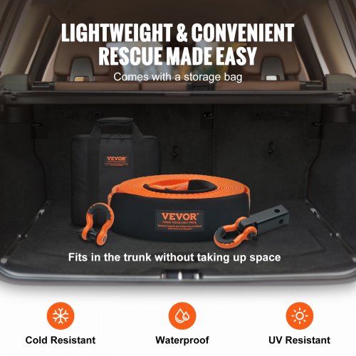 Polyester Heavy Duty Tow Strap Recovery Kit 3 x 30 ft MBS36000 lbs