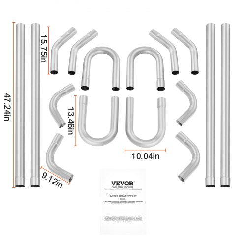 Exhaust Kit 16pcs DIY Universal Galvanized Steel Exhaust Kit with SlipFit