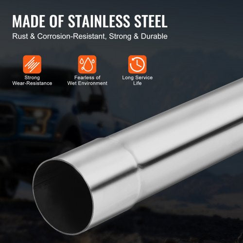 Exhaust Kit 8 Pieces DIY Universal Stainless Steel Exhaust Kit with SlipFit