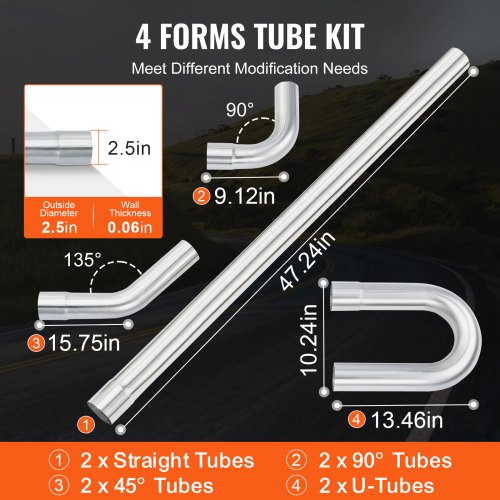Exhaust Kit 8 Pieces DIY Universal Galvanized Steel Exhaust Kit with SlipFit