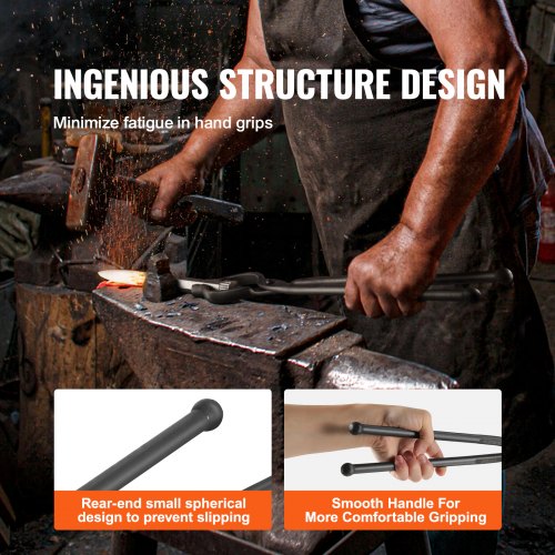 Blacksmith Tongs 18” VBit Bolt Tongs Carbon Steel Forge Tongs with A3