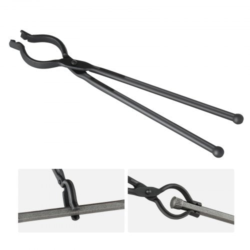 Blacksmith Tongs 18” VBit Bolt Tongs Carbon Steel Forge Tongs with A3