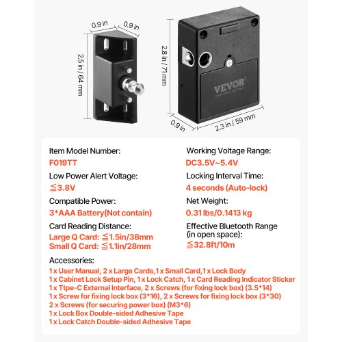 Electronic Cabinet Lock 4in1 Smart Cabinet Lock with 3AAA Accumulator