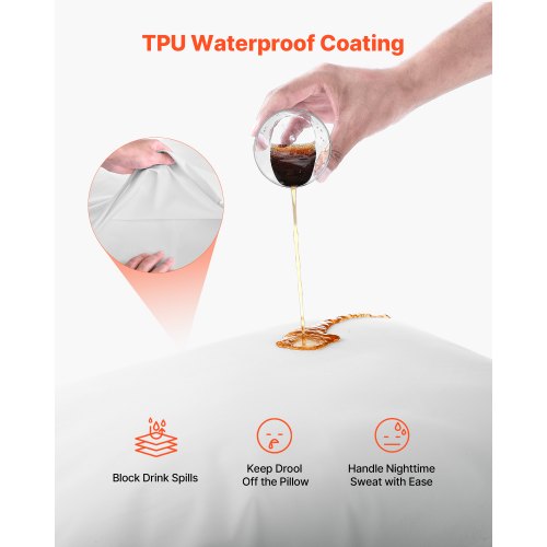 Pillow Protectors 4 Pack Waterproof With Hidden Zipper Breathable Standard