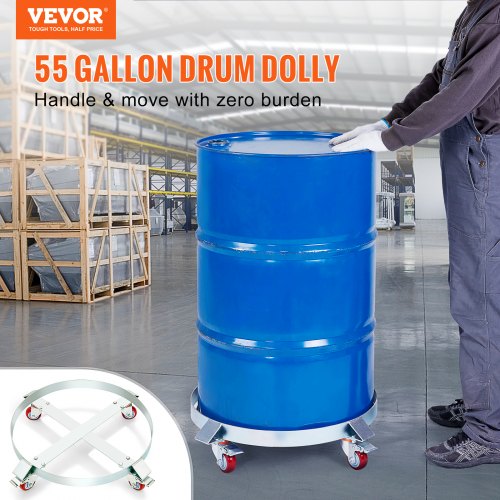2PCS 55 Gallon Heavy Duty Drum Dolly 1000 lbs Load Capacity Barrel Dolly