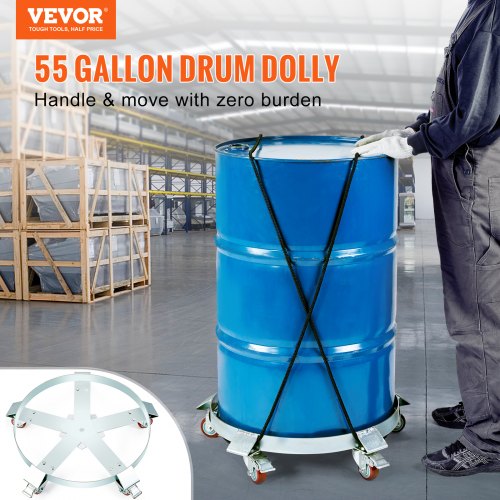 55 Gallon Heavy Duty Drum Dolly 1250lbs Load Capacity Barrel Dolly Cart