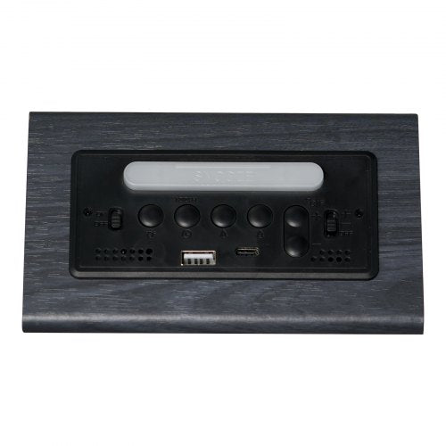 Digital Alarm Clock Wooden Desk Clock with Dual Alarm USB Port Snooze
