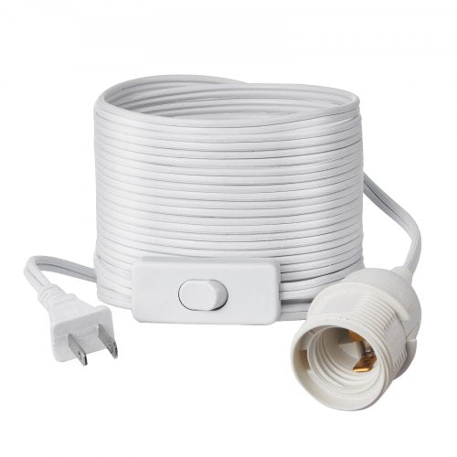 Plug In Hanging Light Cord Kit 16Ft Lantern Extension Cords 2 Pack E26 Socket