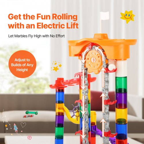 Marble Run Set 153 PCS with Motorized Elevator with 30 Plastic Marbles