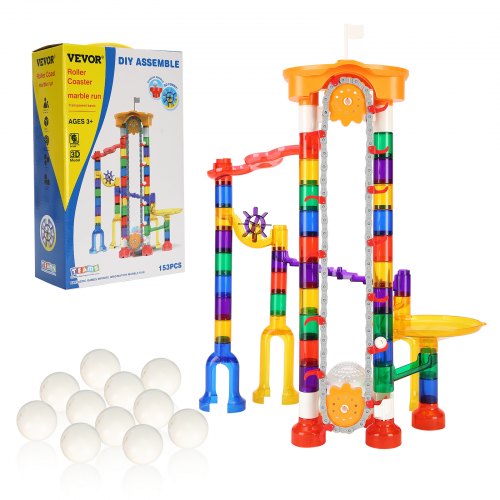 Marble Run Set 153 PCS with Motorized Elevator with 30 Plastic Marbles