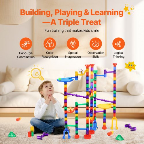 Marble Run Set 150 Piece Marble Maze Building Block Brain Game with 10