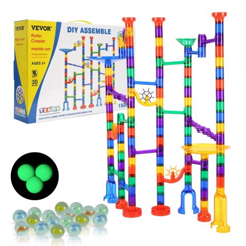 Marble Run Set 150 Piece Marble Maze Building Block Brain Game with 10