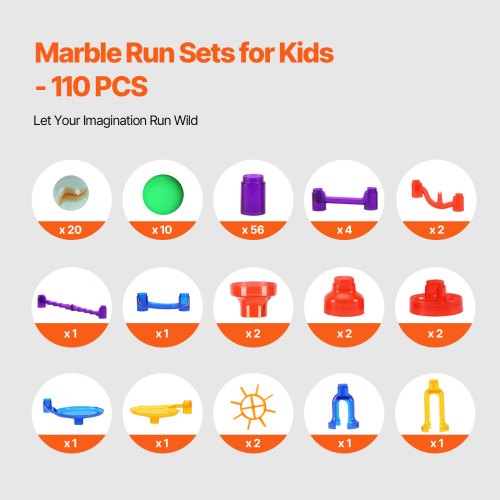 Marble Run Set 110 Piece Marble Maze Building Block Brain Game with 10