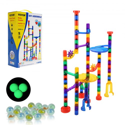 Marble Run Set 110 Piece Marble Maze Building Block Brain Game with 10