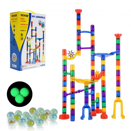 Marble Run Set 110 Piece Marble Maze Building Block Brain Game with 10