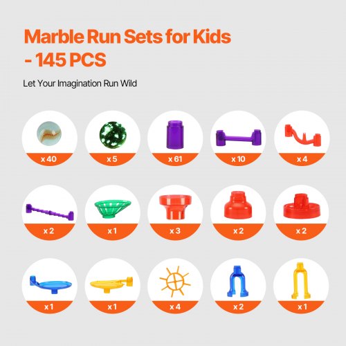 Marble Run Set 145 Piece Marble Maze Building Block Brain Game with 5 Glow