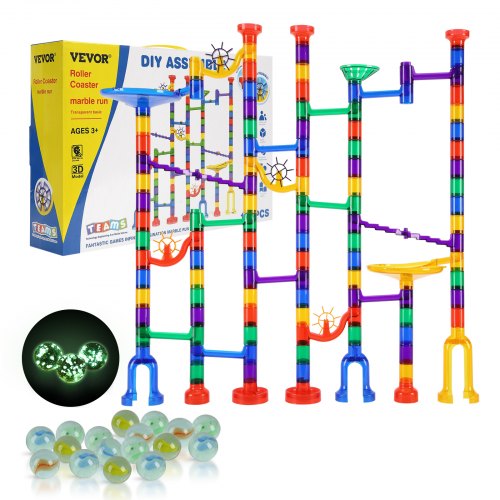 Marble Run Set 145 Piece Marble Maze Building Block Brain Game with 5 Glow