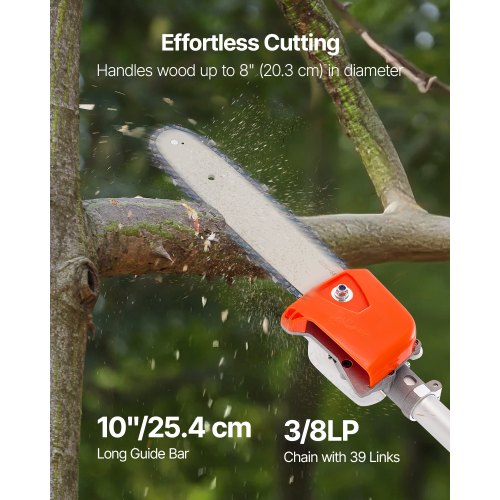 Gas Pole Saw 43Cc 2 Stroke Powered Saws With 10 In Cutting Bar Cordless Tree lb