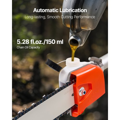 Gas Pole Saw 43Cc 2 Stroke Powered Saws With 10 In Cutting Bar Cordless Tree lb