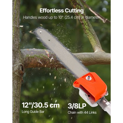 Gas Pole Saw 25Cc 2 Stroke Powered Saws With 12 In Cutting Bar Cordless Tree